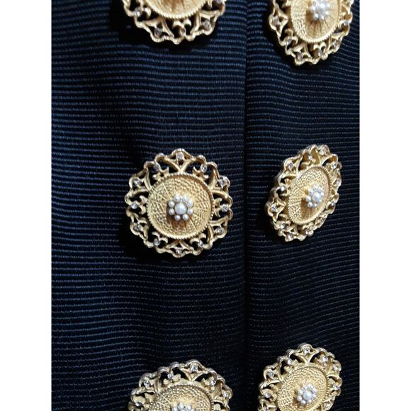 Vintage Little Black Dress A.J. BARI 90s Retro Prom Cocktail Party Dress Flare - Picture 7 of 10